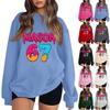 Women's Fashionable Casual Long-Sleeved Round-Neck Printed Pullover Sweatshirt