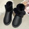 Snow Boots Women's Short Tube Thickened Cotton Shoes Non-slip Winter New Shoes Student Women's Shoes  Black Boots