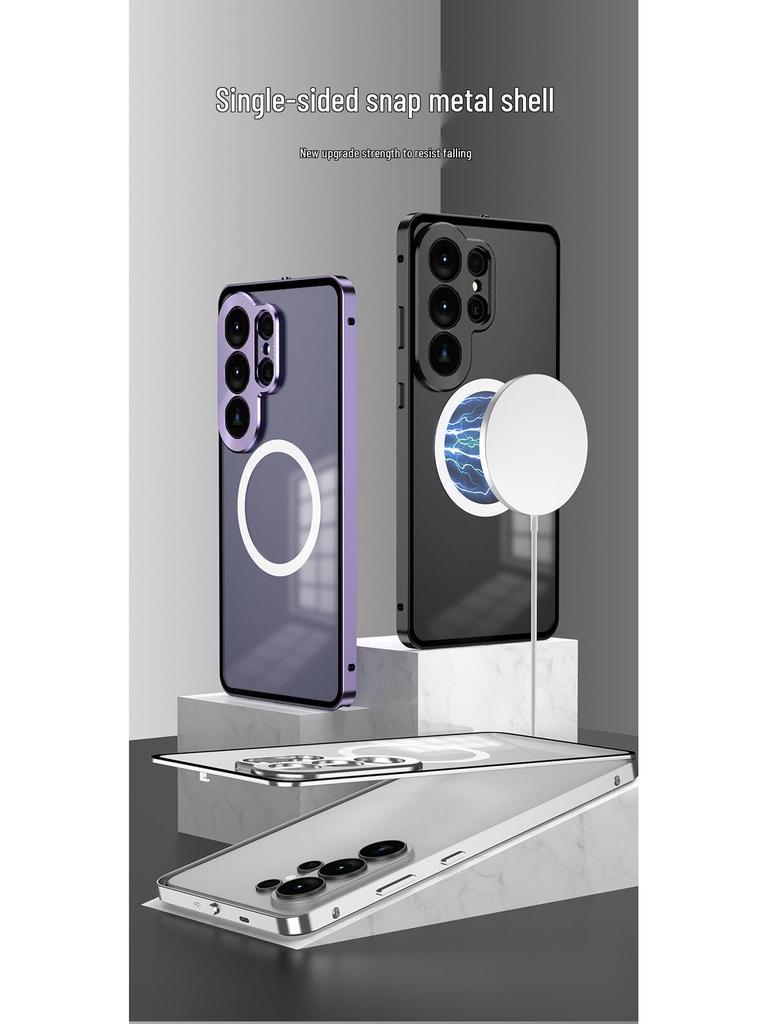 Чехол для телефона Samsung S26 Ultra с магнитной застежкой, S25 Plus с металлической линзой, S24 Защита от падений