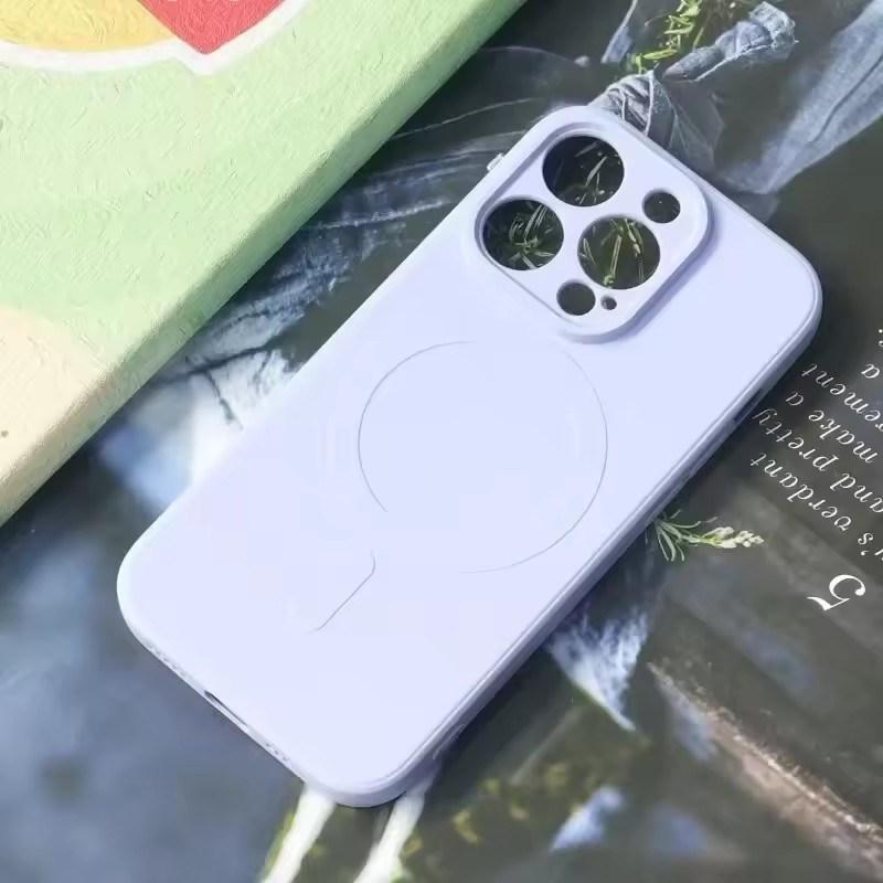 Жидкий силиконовый чехол для iPhone 16 15 14 13 12 11 Pro Max Plus, магнитное беспроводное зарядное устройство для Magsafe, противоударная задняя крышка