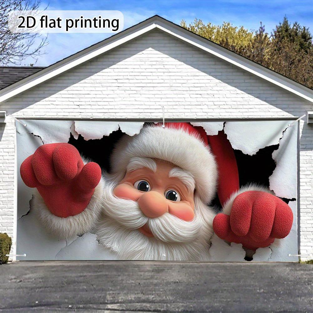 2D flat 1 piece of Santa Claus Breaking into the garage/Party decoration - Christmas and New Year decoration, Santa Claus theme