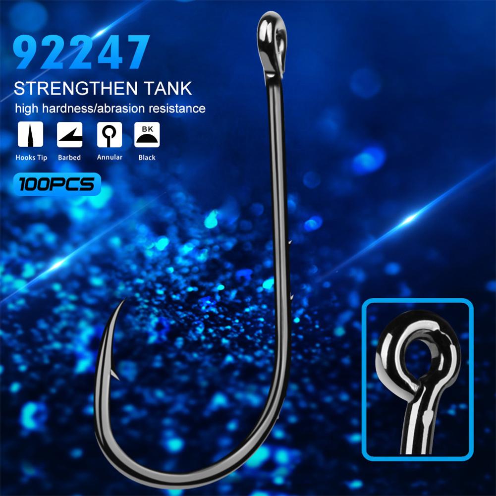 100pcs High Carbon Steel 1#-6/0# Fishing Hook Single Barbed Hook Fishing Accessories