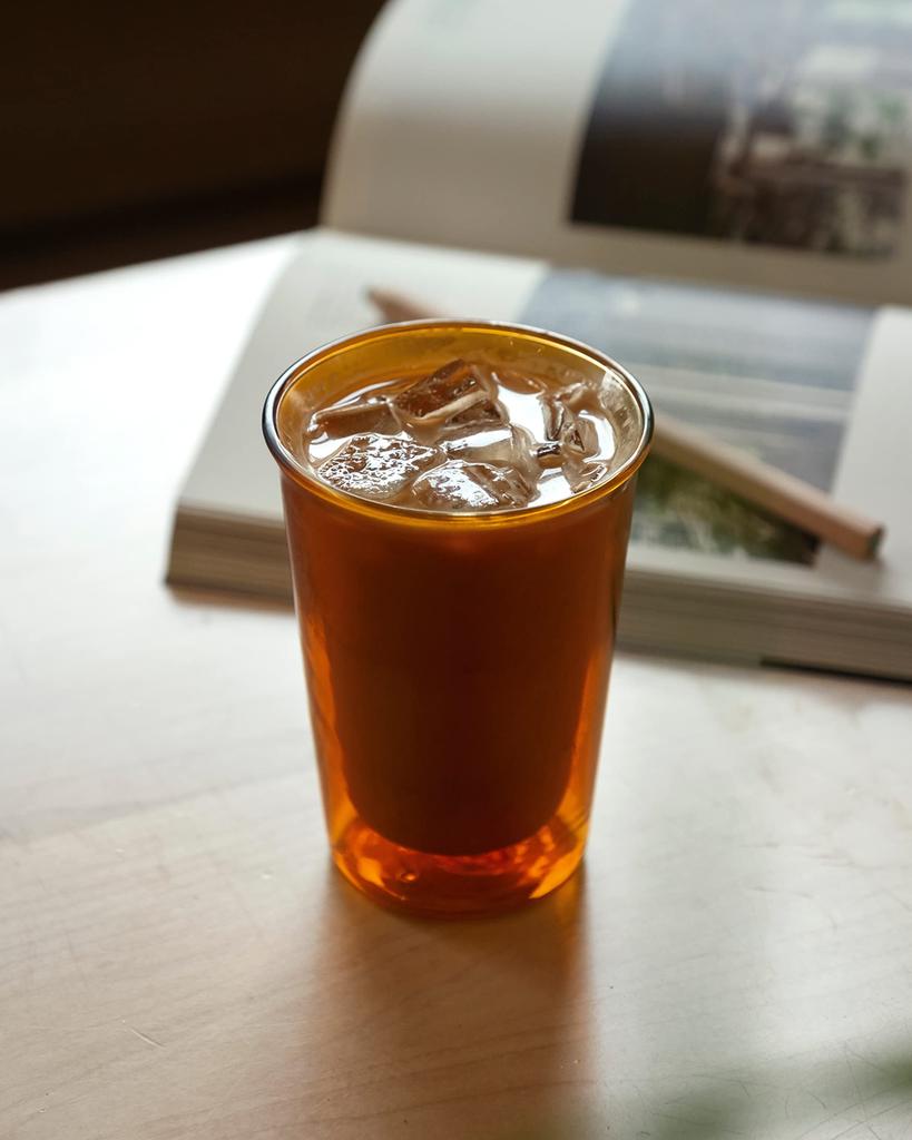 Kinto CAST AMBER Double Wall Glass 340ml Heat Resistant Glass Safe 21462 Microwave/Dishwasher