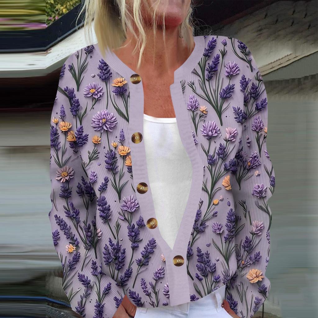 Women's Fashion Long Sleeve Christmas Snowman Snowflake Print Jacket Cardigan