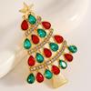Full Rhinestones Christmas Tree Brooch Enamel Christmas Crystal Pins Rhinestone Brooch  Unisex