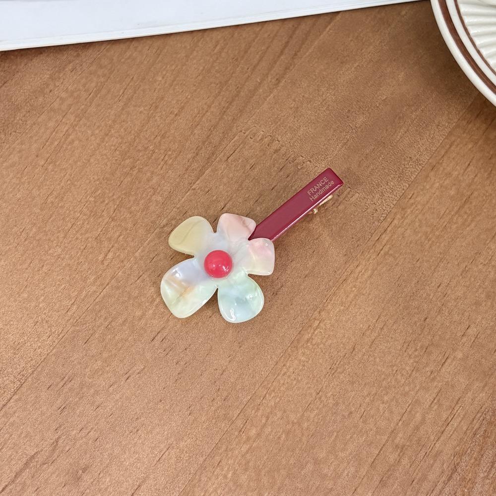 2Pcs Flower Shape Flower Hair Clips Acetate Side Hair Clips New Duckbill Hairpins Hair Styling