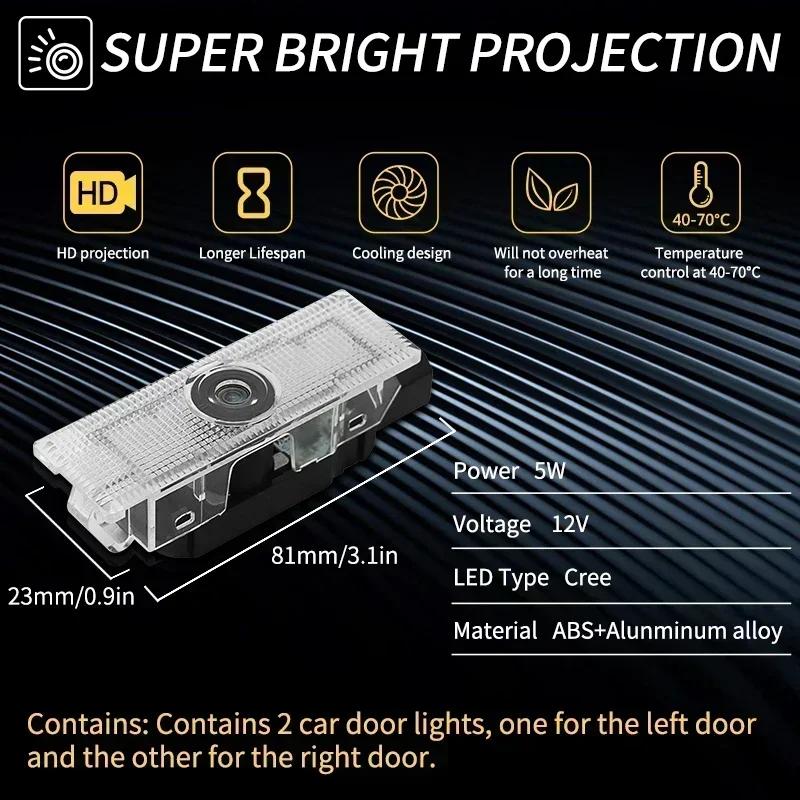 LUBTW1 2PCS For Alfa Romeo LOGO LED Car Door Welcome Light Projector Logo For Alfa159 Mito Stelvio Brera Spider Giulietta Giulia Romeo