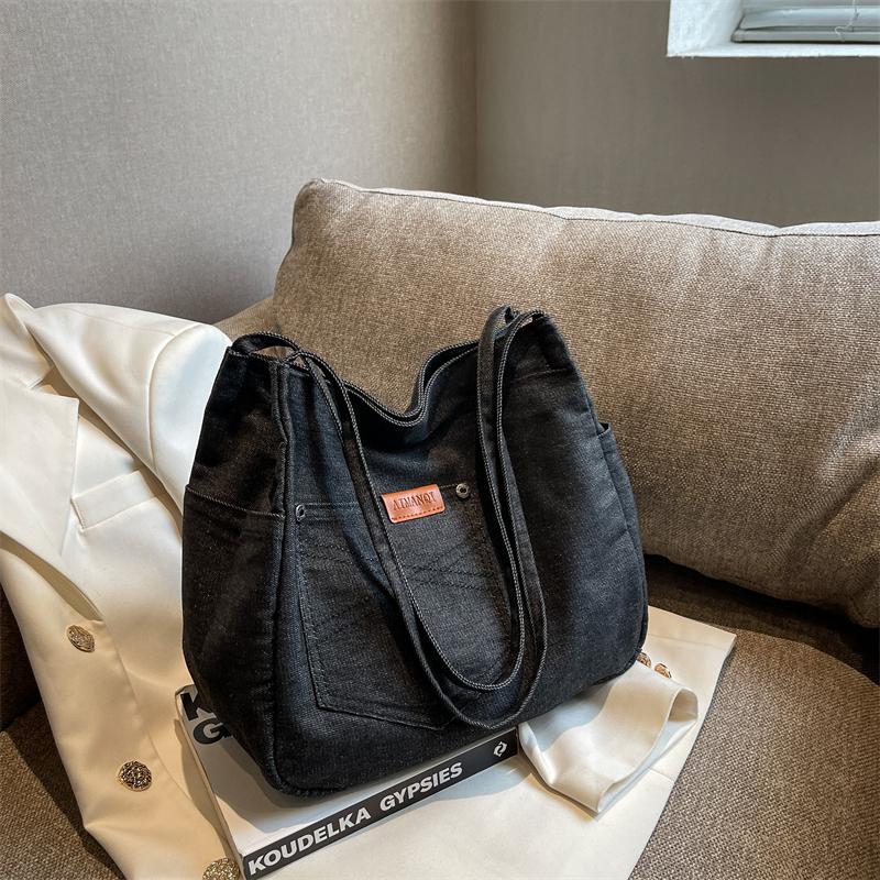 Новая женская легкая джинсовая водонепроницаемая сумка-тоут, дорожная сумка, большие повседневные сумки на плечо