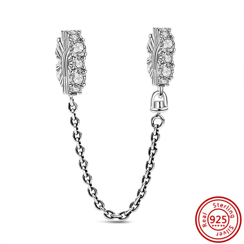 S925 Серебряная звезда, луна, пчела, подвеска, безопасная цепочка, зажим, бусины, подходит для оригинального браслета, для женщин и девочек, сделай сам, ювелирные изделия, подарок на день рождения