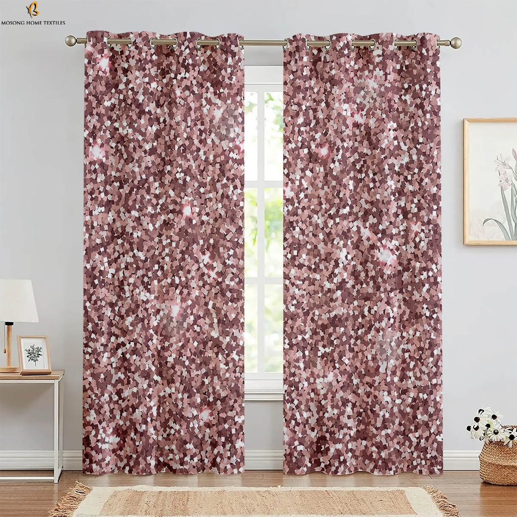 Красочные шторы с радужным принтом, блестящие, современные, минималистичные, для спальни, гостиной, кухни, декоративные шторы с карманами, 2 шт.