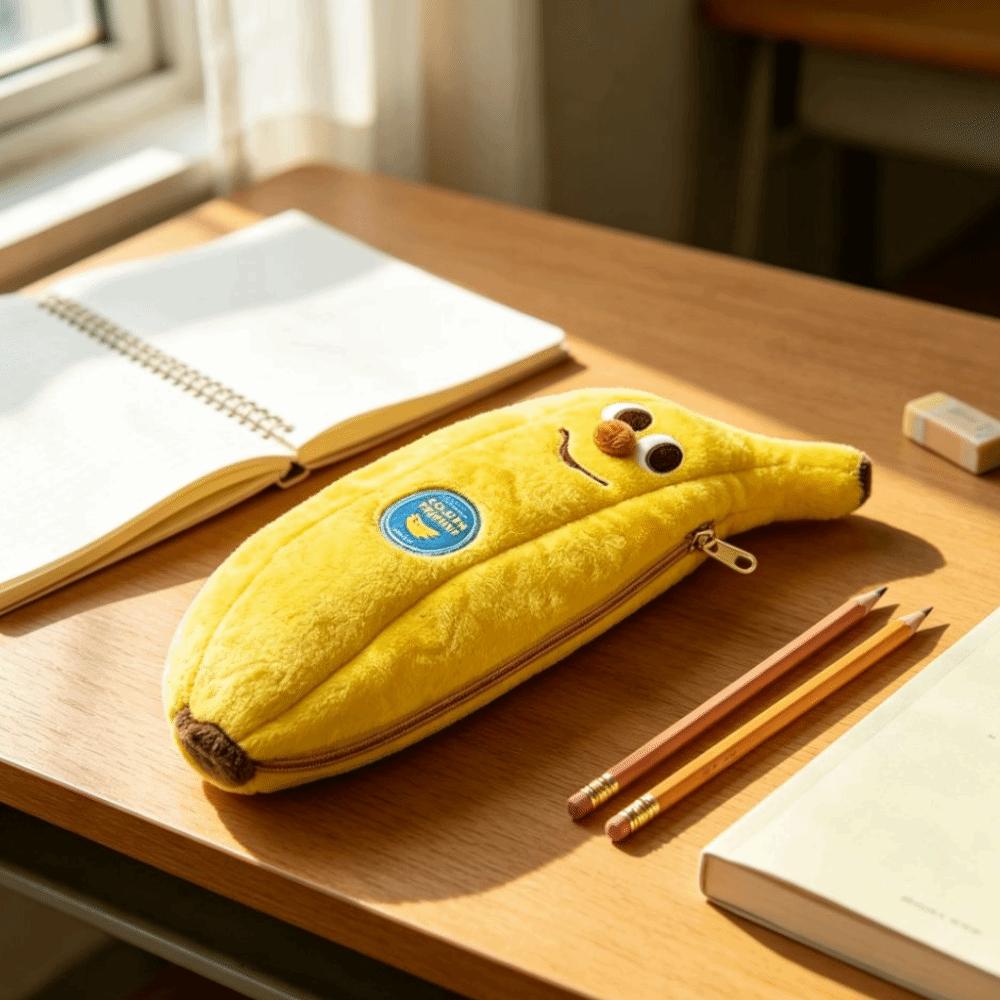Creative Stationery Bag Cartoon Banana Pencil Pouch Plush Storage Bag Banana Pencil Case  Kids Gift