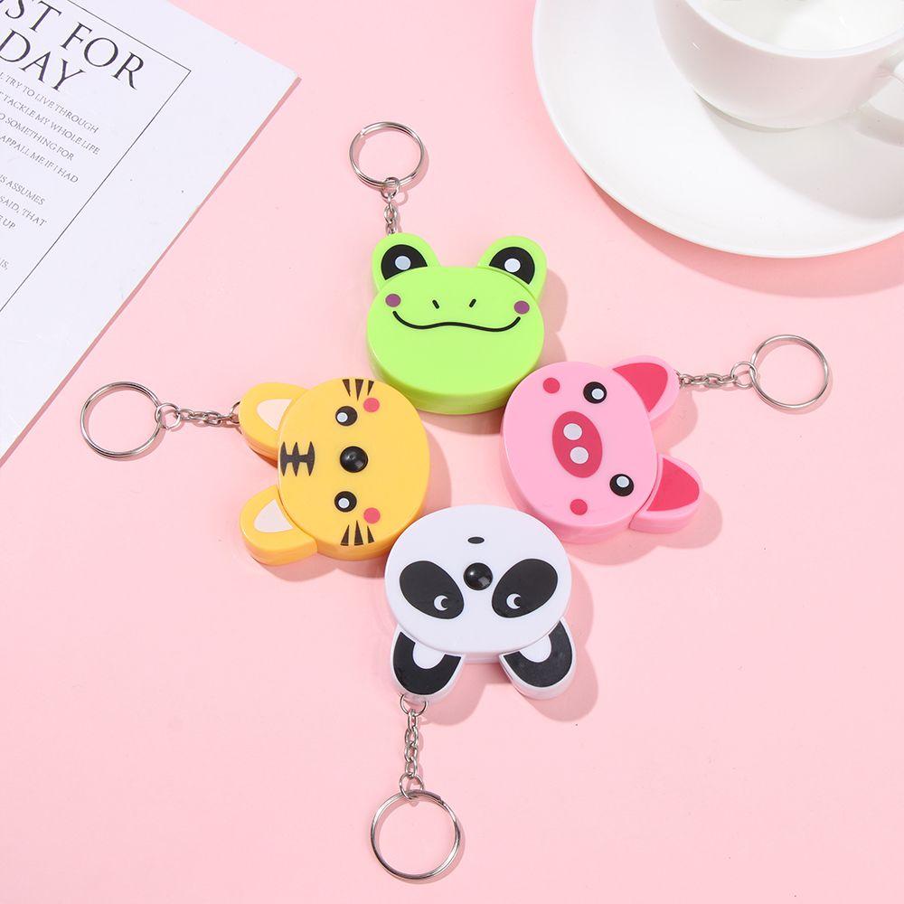 Mini 1M Sewing Measure Ruler Cartoon Animal Tape Measure Measuring Ruler Automatic Stretch Ruler