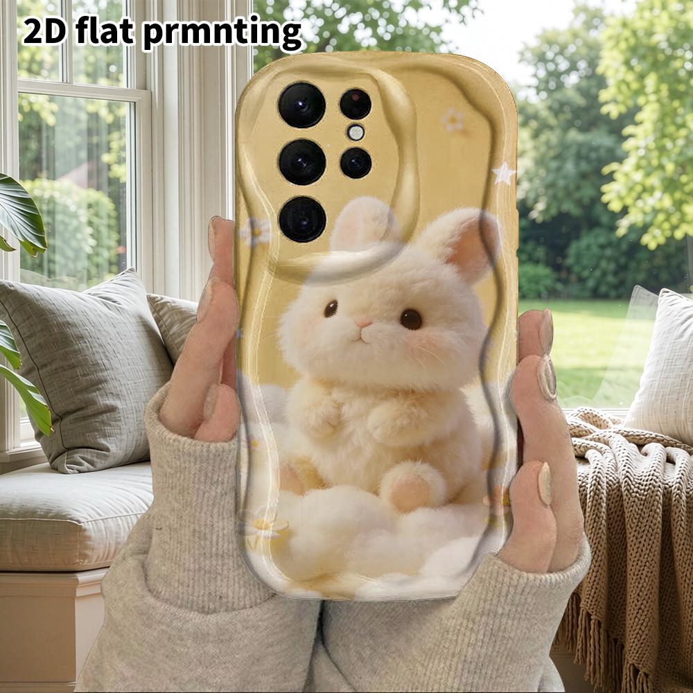 Phone Case: 2D Flat Samsung Galaxy A34 A35 M05 M06 S20 S22 S21 FE Plus 5G Protective Case, Couple Style, Plush Little Yellow Rabbit, Christmas and Hal