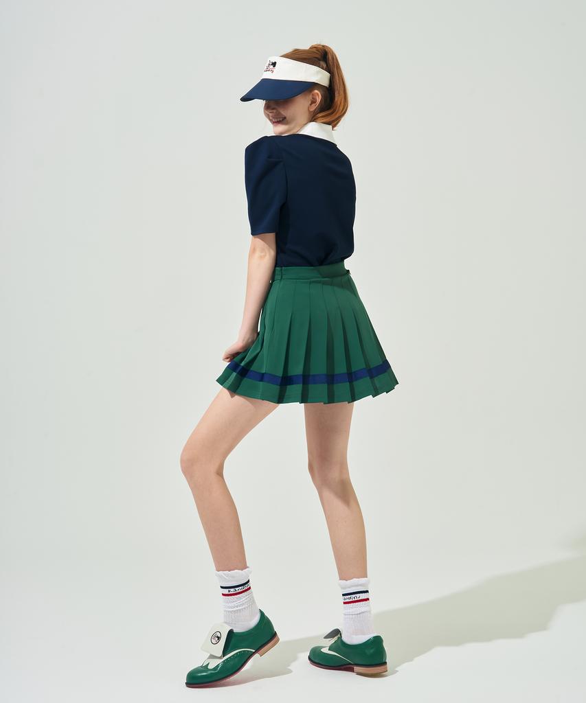 Candini Green Line Pleated Skirt