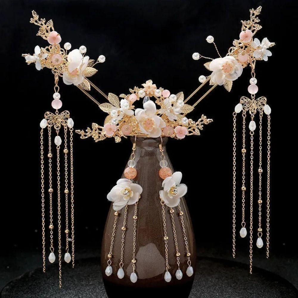 Tassel Hanfu Hair Stick Pearl Chinese Style Hairpin Set Ancient Style   Hairstyle Design Tool