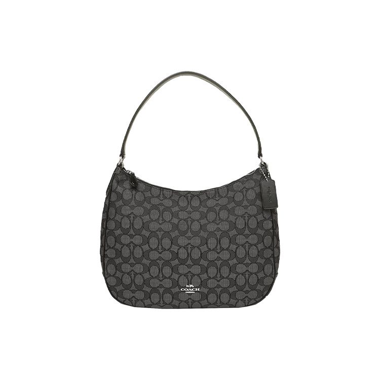 Coach Zip Shoulder Bag Classic Monogram Zipper Closure Leather Large Women Shoulder Bag Black 29959-SVDK6