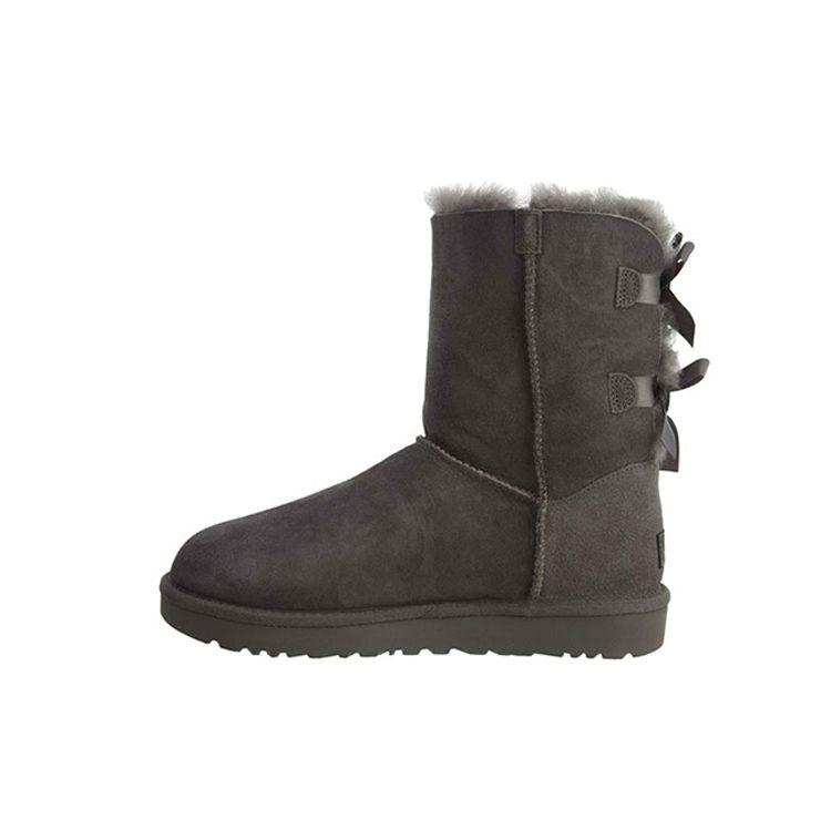 UGG Mini Bailey Bow Ii Boot Fleece Lined Gray Women's 1016225-GREY