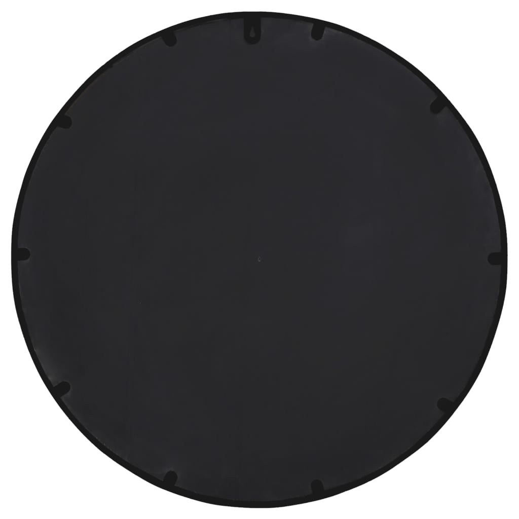 Black Round Mirror 40x4 cm Iron for Indoor Use