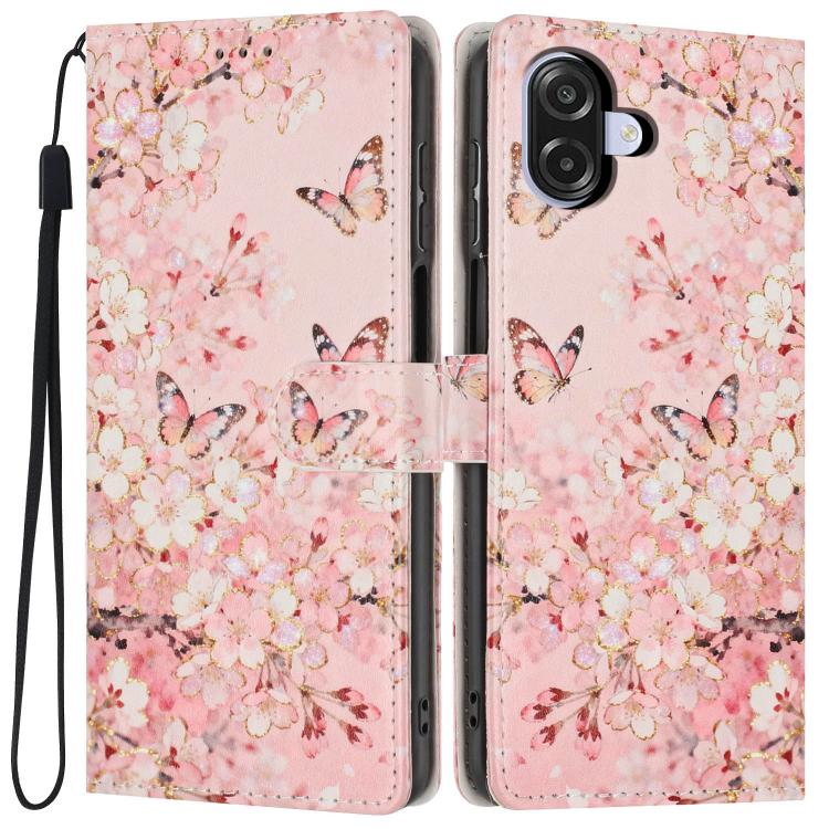 Colorful Painting Vegan Leather Flip Phone Case For Samsung Galaxy A36 5G, Wallet Card Slot Kickstand With Lanyard Protective Cover