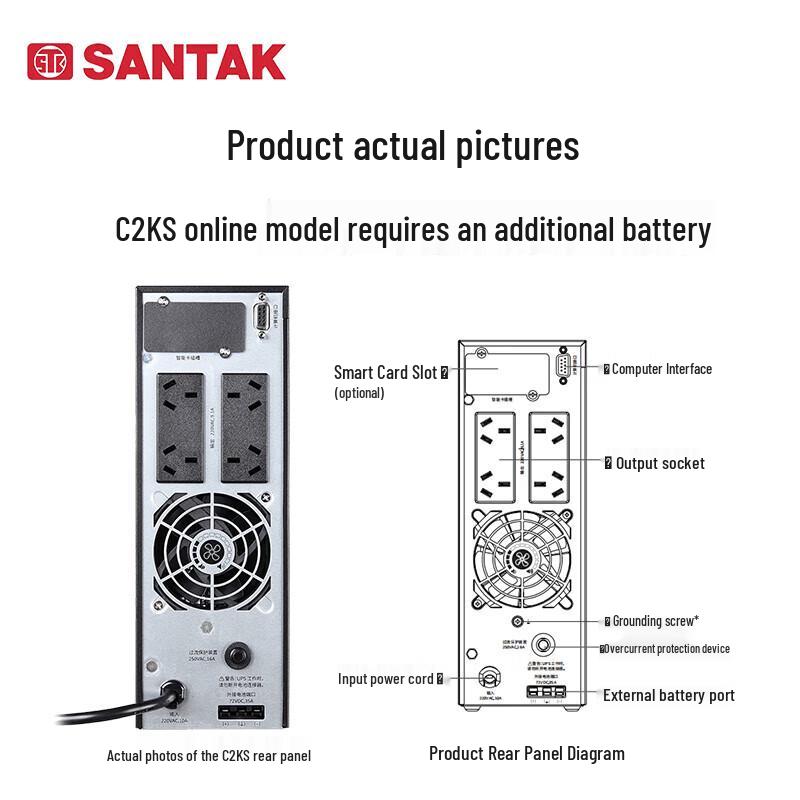SANTAK C2KS Online UPS CN plug (adapter included)