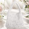 Cotton Rope Fishing Net Bucket Bag for Women Top-handle Bag Summer Crochet Hobo Bag for Travel Picnic Vacation Beach
