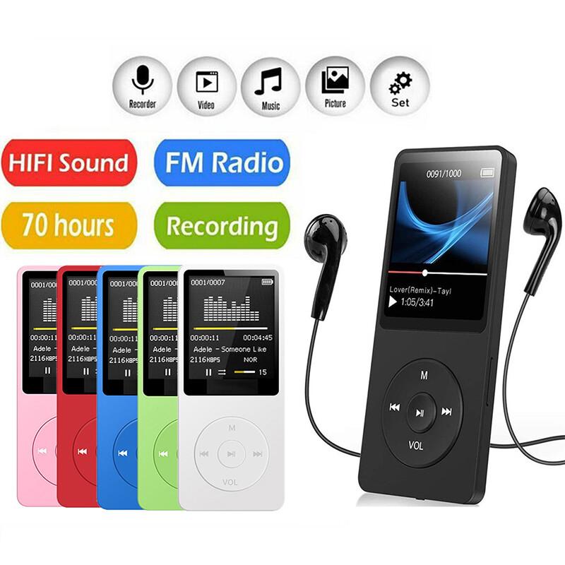 MP3-плеер USB Запись 1,8-дюймовый экран Медиа Без потерь Портативный Спортивный Музыкальный плеер
