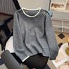 A New Loose Off-the-shoulder Knitted Sweater for Autumn and Winter, Paired with A Short Base Layer and A Round-neck Sweater for Women