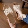 Lace Home Slippers, Sole Lightweight Flat Mute Shoes, Non-slip Breathable Comfortable Slippers