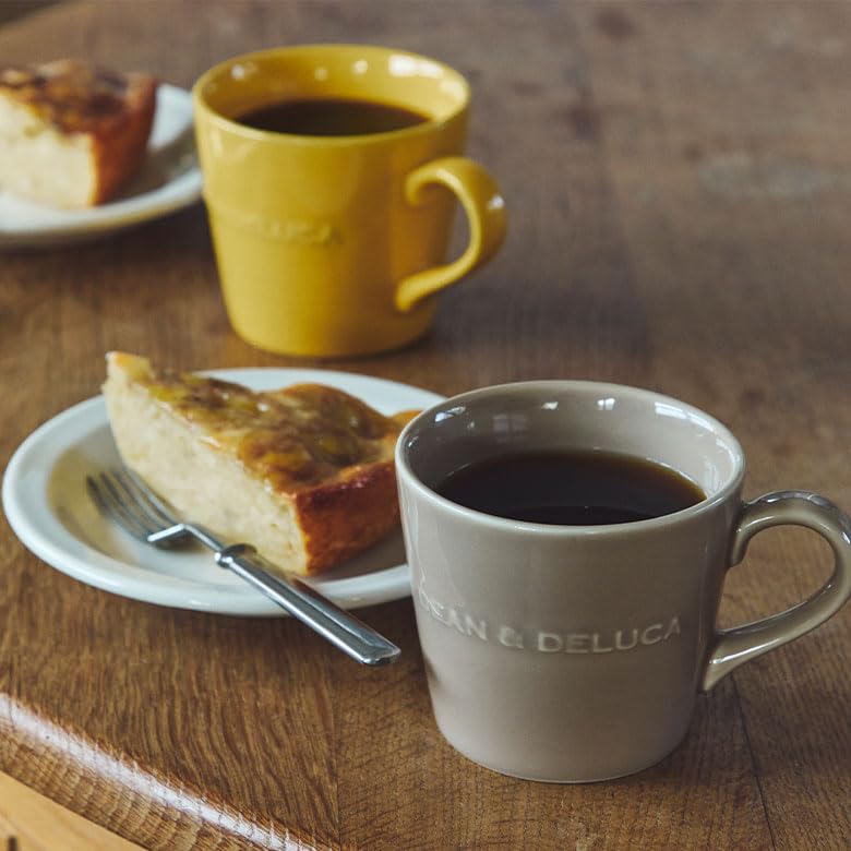 DEAN & DELUCA Утренняя кружка с карамелью Желтая с тисненым логотипом Безопасна для микроволновой печи