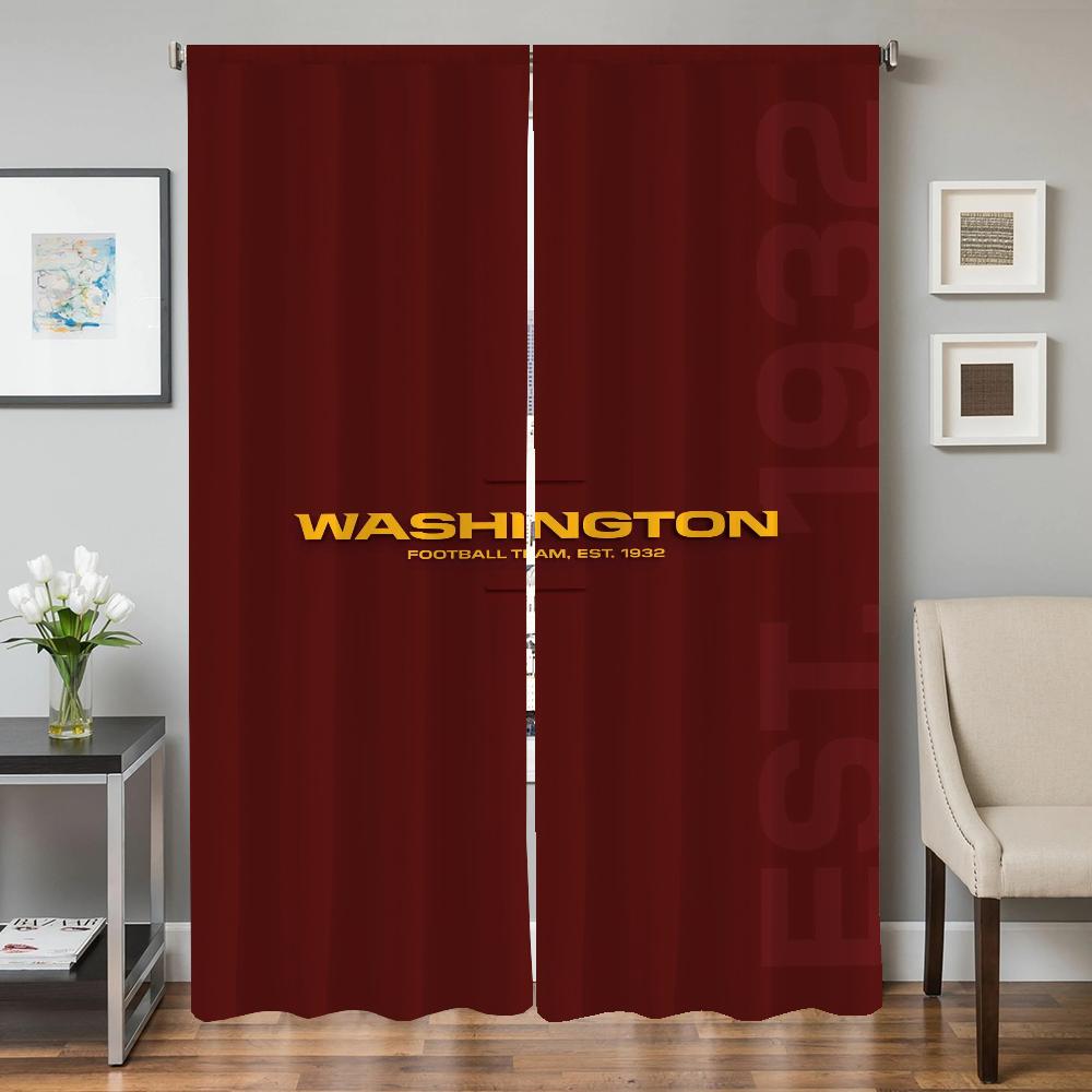 Набор из 2 кухонных штор, штора на дверь гостиной, декорация спальни Washington Commanders, перегородка, блэкаут для зоны, изготовлено из полиэстера