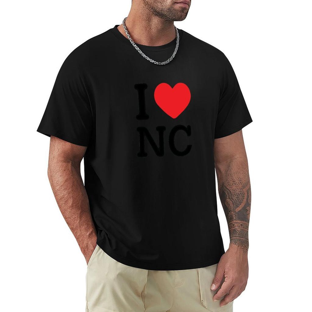 Футболка с надписью I Heart NC, короткий рукав, для тренировок