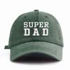 1 шт. Бейсболка с принтом SUPER DAD, стираная, классическая, повседневная, стильная, винтажная, регулируемый размер, легкая, универсальная, папина кепка для вечеринки