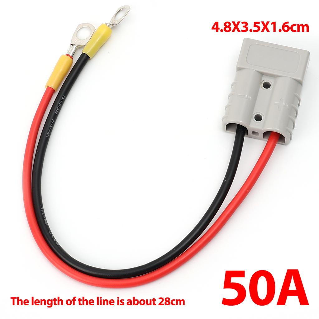 28см разъемы Anderson 50А с проводом 12AWG клемма M8 вилка Кабельный удлинитель для зарядки аккумулятора погрузчика Разъем Anderson