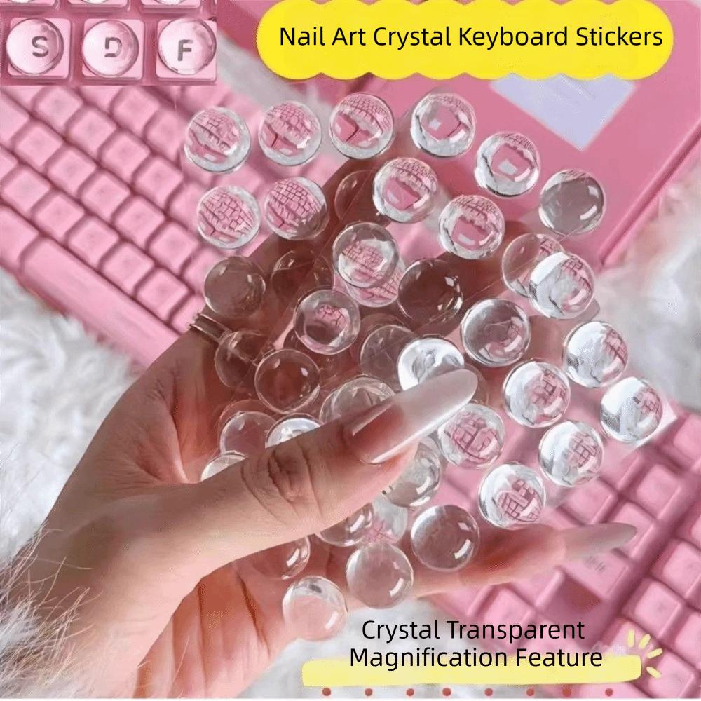 3D Clear Long Nails Keyboard Stickers Silicone 3D Keyboard Stickers Nail Art