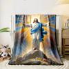 Jesus Radiant Blessing Blanket  Printed Blanket for Living Room Bed Couch lunch break Soft Cozy Blanket for Friend's festival Gift