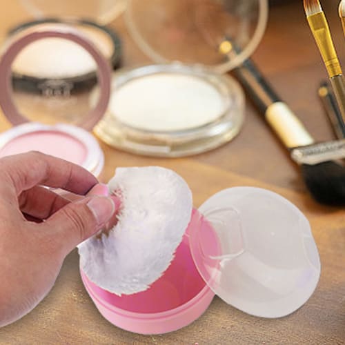 Body Powder Puff & Container, Makeup Loose Powder Storage Case | Portable Travel Essential for Bedtime, Hot Weather, and After-Bath Care