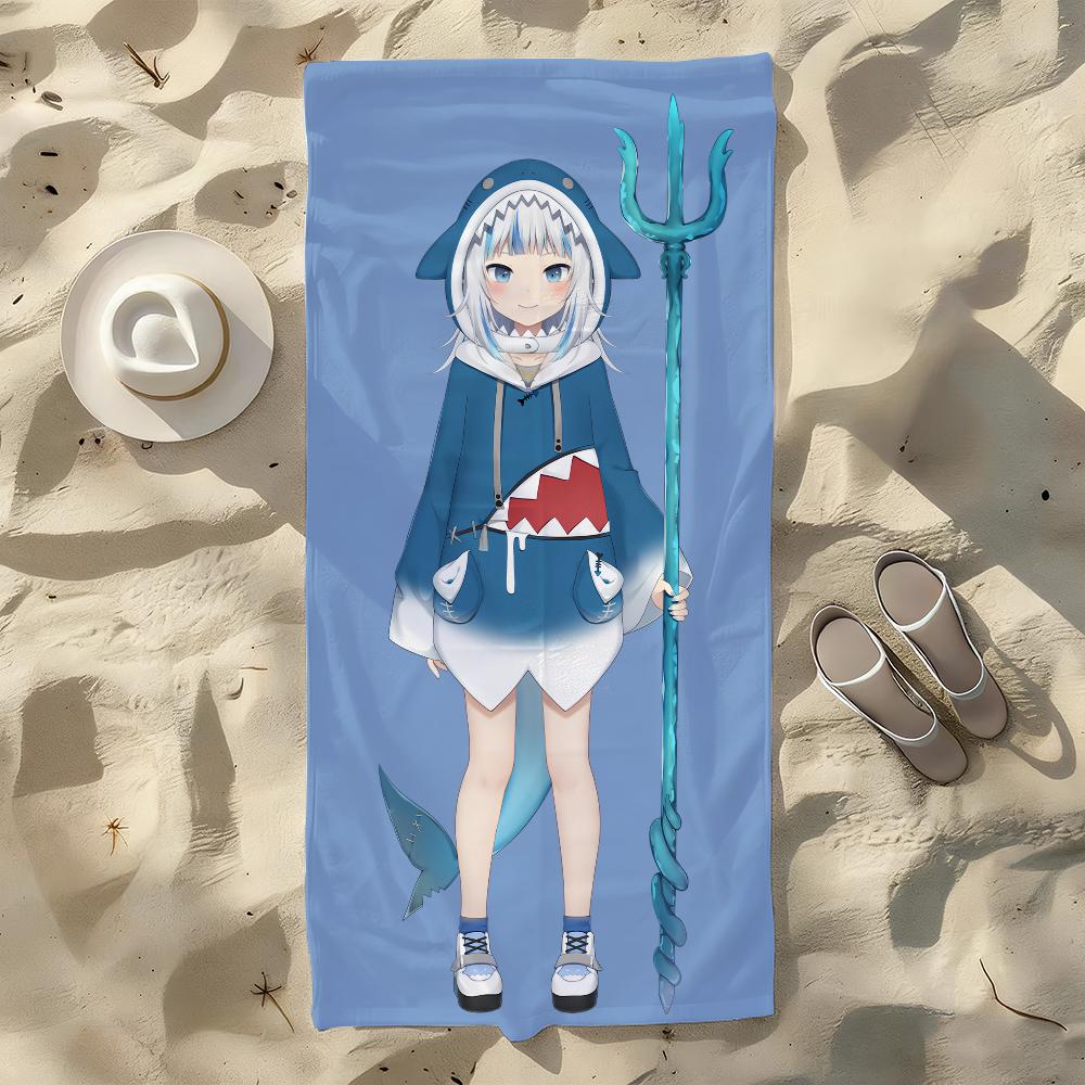 VTuber Gawr Gura Towel For Swim Yoga Gym Quick Drying Soft and skin-friendly Beach Towels All-Season