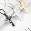 316L Stainless Steel Religion Bible Cross Pendant Chain Necklace For Men Women Zircon Christ Jesus Protect Accessories