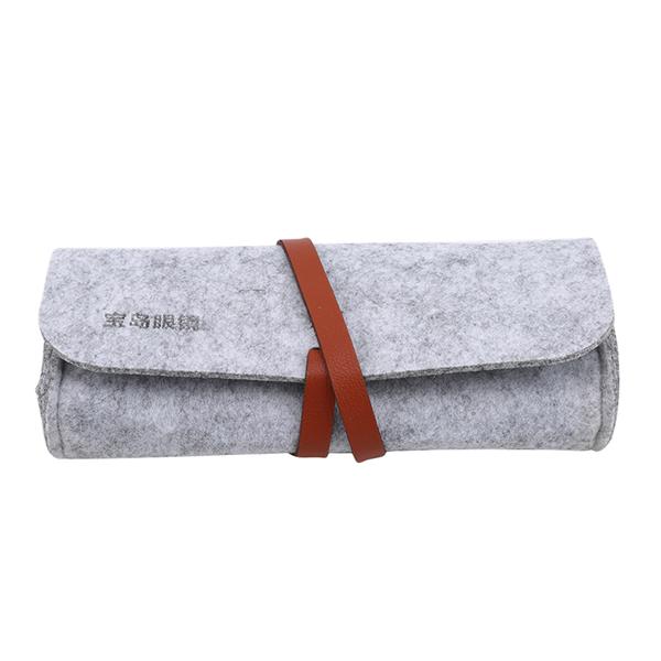 1pc Glasses Storage Bag Solid Color Bundled Wool Felt Glasses Bag Protective Cover