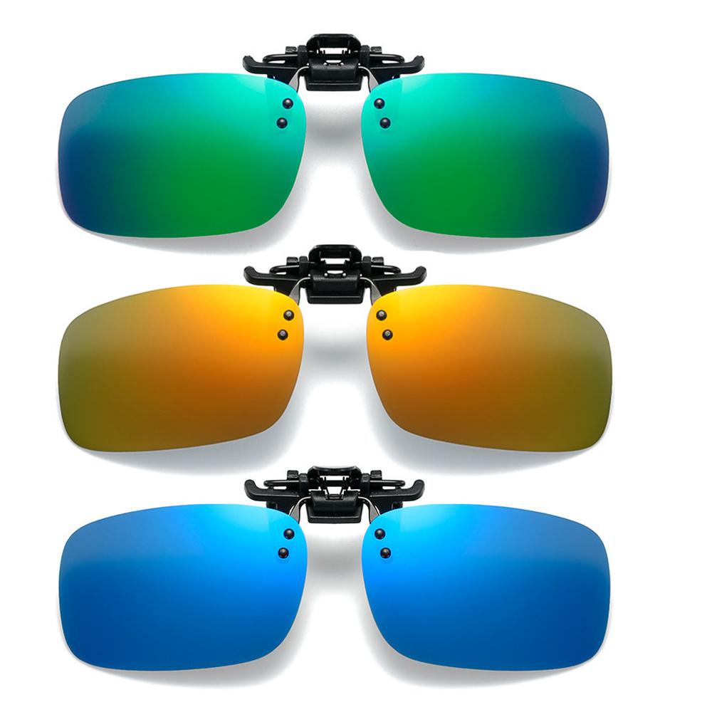3PCS Flip Up Polarized Clip On Sunglasses Lenses UV400 Day Night Vision Driving Fishing Cycling Anti Glare Glasses Clips