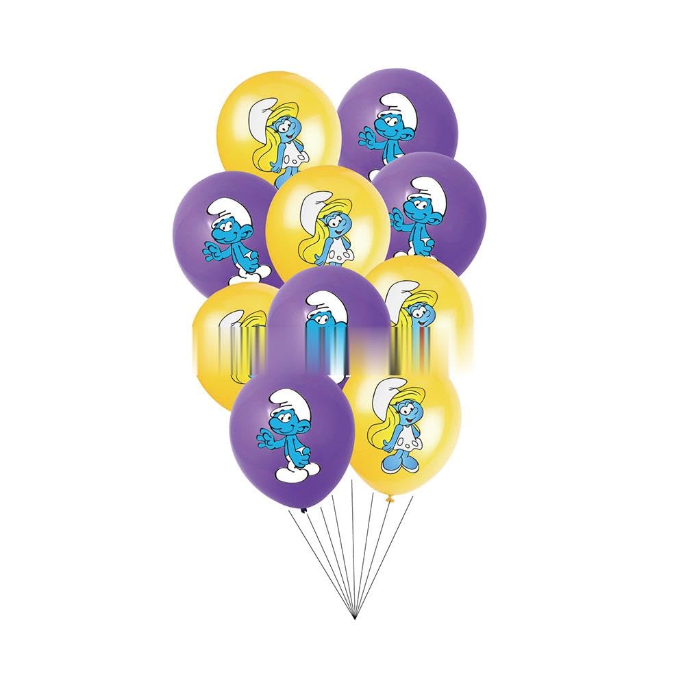 Smurfs Birthday Decorations Party Set The Smurfs Cartoon Characters Kids Cute Funny Boys Girls Happy Birthday Garland Banner Balloons Cake Topper