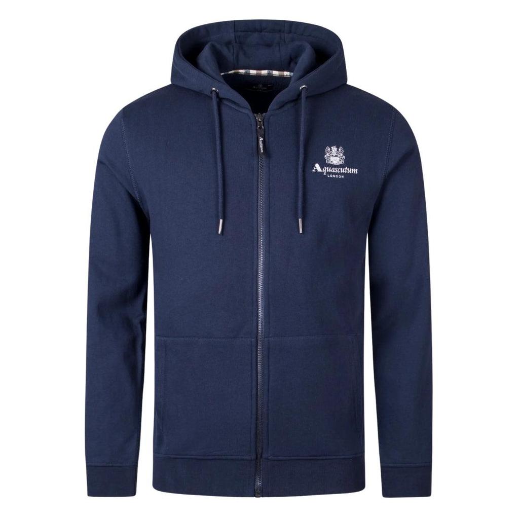 Aquascutum Mens Active Small Logo Full Zip Hoodie