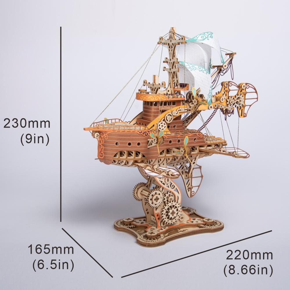 DIY 3D Wooden Puzzle Fantastic Spaceship Popular Assembly Model A Birthday Gift for A Boy Steampunk Computer Room Decor Toys