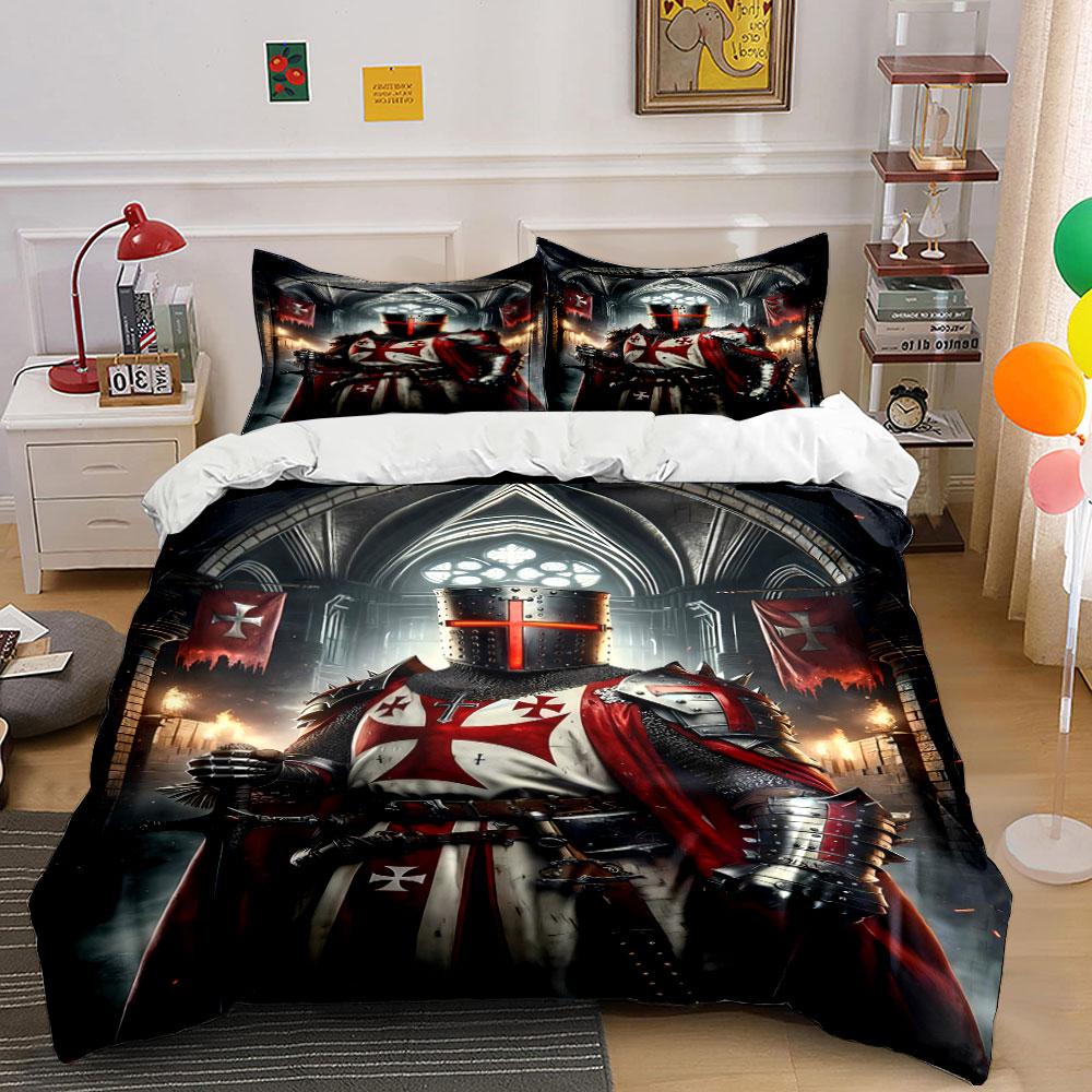 "Knight's Valor Amid Flames" Bedding sets Duvet covers Pillowcases(1* Duvet Cover 2* Pillowcases without duvet insert)