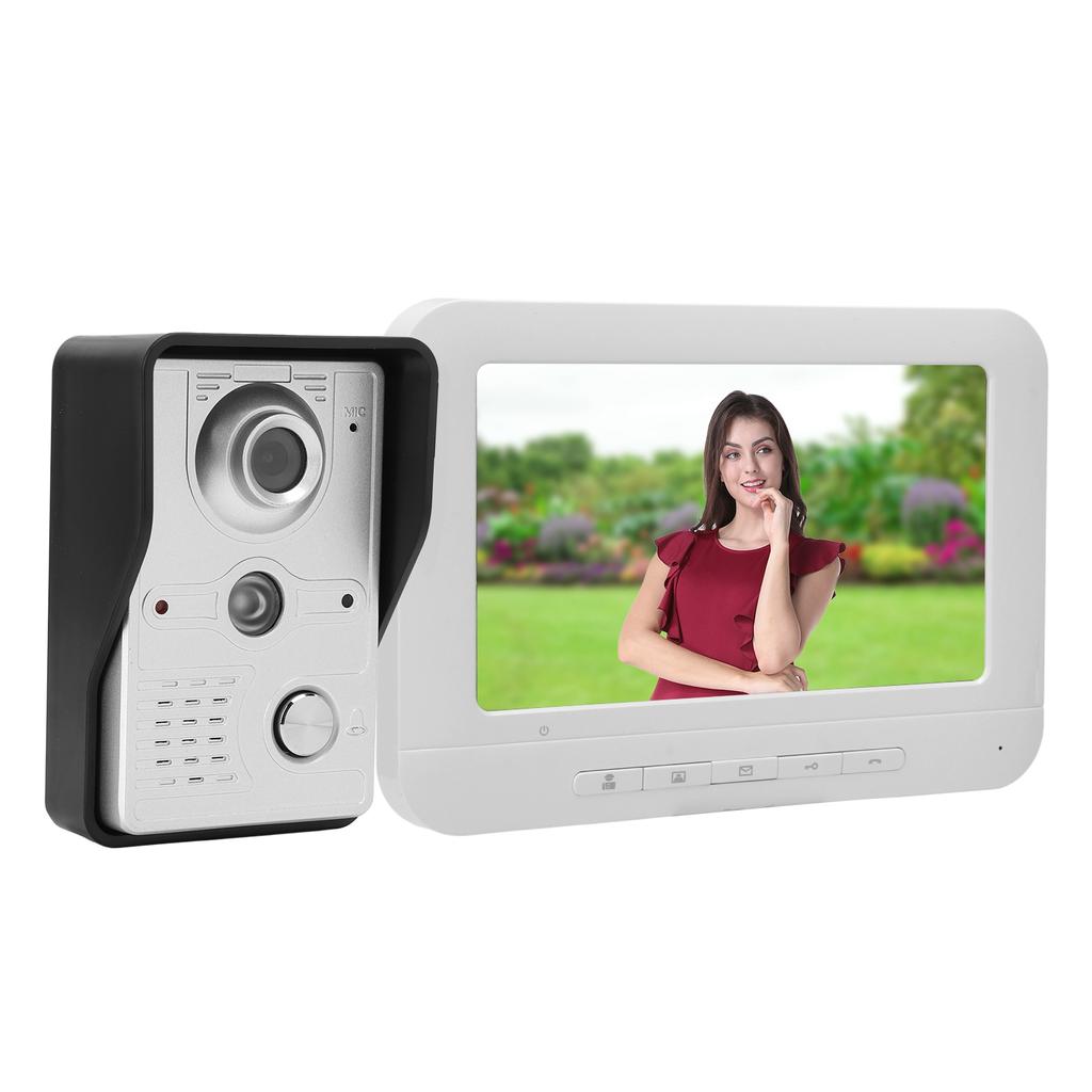 7in Video Door Phone Night Vision IR CUT 2 Way Audio Remote Unlock Rainproof Doorbell for Home