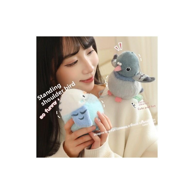 Cute Parrot Sparrow Pigeon Kingfisher Bird Animal Magnetic Plush Doll Pendant For Collectors Display Home Decor