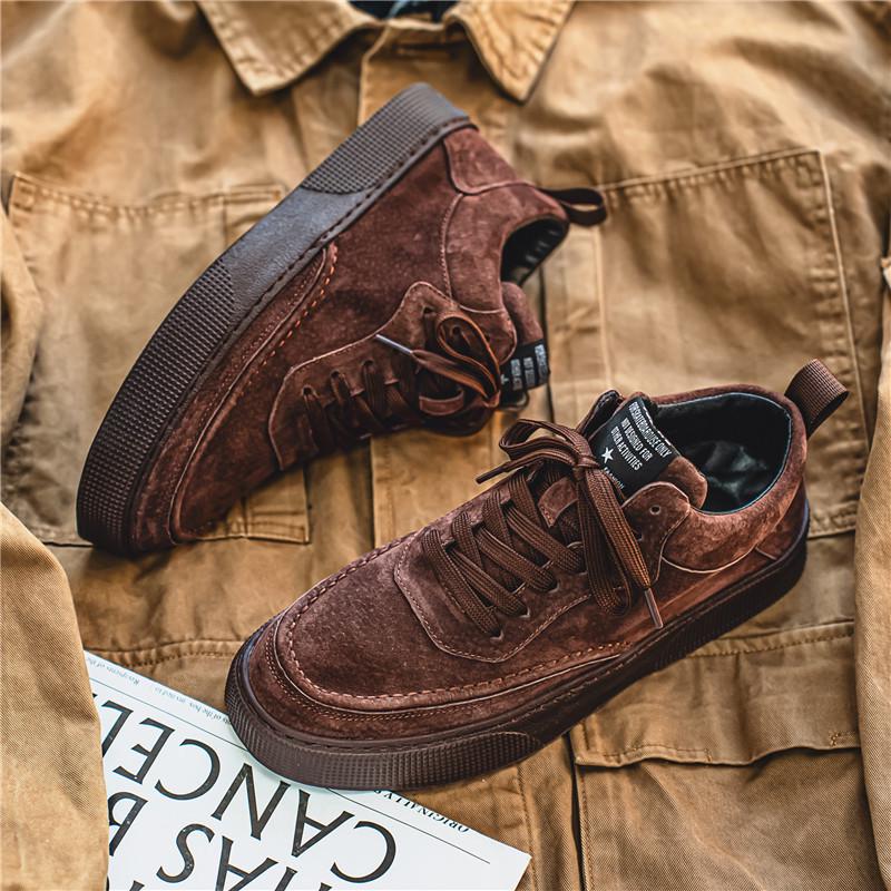 Men's Retro Low-Top Sneakers: Trendy Solid Color Casual Sports Shoes for Spring and Autumn