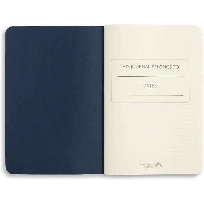 Blue Summit Supplies Executive Journals, 3 Pack Journal Set with Lined Paper, Lightweight Travel Journal with Dark Blue Linen Cover, 6” x 9”, 64