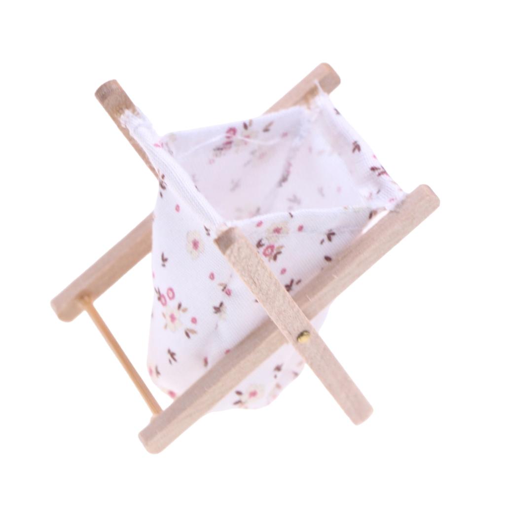 1:12 Корзина для хранения в ванной и прачечной кукольного домика с цветочным дизайном для детского DIY веселья и миниатюрных сцен