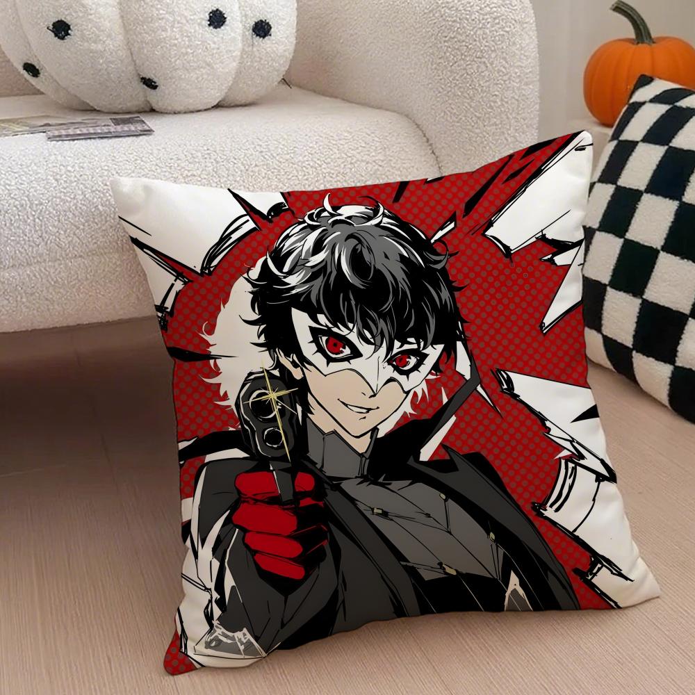 Classic Anime PPersona 5 Cushion Cover Throw Pillow Cover Hidden Button Durable Polyester Chair Cushion
